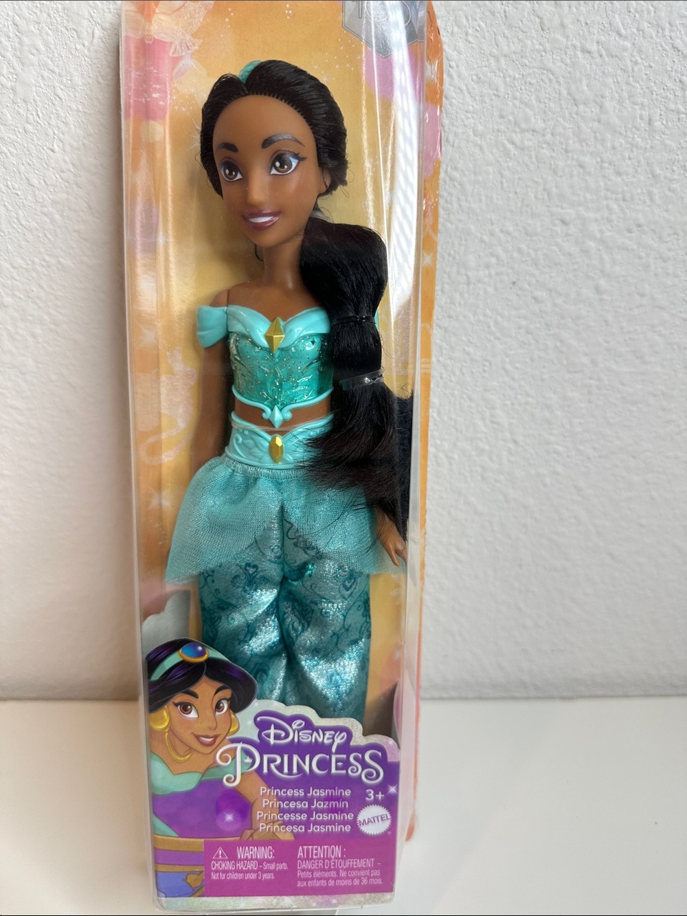 Disney Princess Jasmine Doll in Teal Outfit with Dark Hair